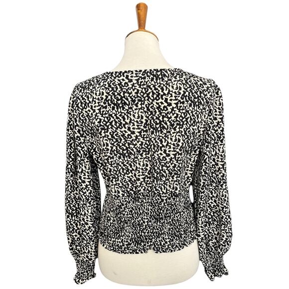 NWT Catherine Malandrino Long Sleeve Animal Print Style Blouse Size Medium - Picture 6 of 8